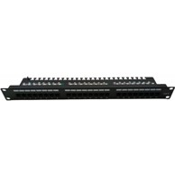 MASTERLAN Patch panel 19" MXL-PP61-24-MS, 24xRJ45, Cat6, 1U, s tie barom, crni